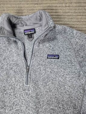 PATAGONIA Women's Better Sweater Fleece Gray 1/4 Zip Pullover Size Medium